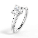 Annette Heart Cut Lab Grown Diamond 14Kt White Gold Engagement Ring - View 3