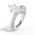 Gloria Marquise Cut Lab Grown Diamond 14Kt White Gold Engagement Ring - View 2