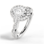 Irene Oval Cut Lab Grown Diamond Platinum Engagement Ring - View 3