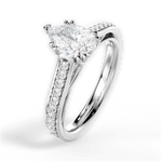 Deborah Pear Cut Lab Grown Diamond 18Kt White Gold Engagement Ring - View 3