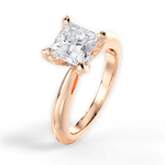 Elaine Princess Cut Lab Grown Diamond 18Kt Rose Gold Engagement Ring - View 2