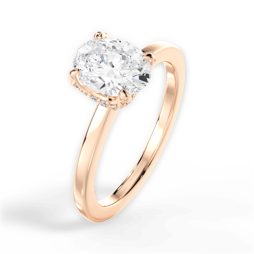 Gemma Oval Cut Lab Grown Diamond 18Kt Rose Gold Engagement Ring - View 4