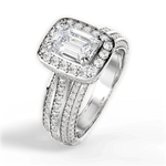 Madison Emerald Cut Lab Grown Diamond 14Kt White Gold Engagement Ring - View 2