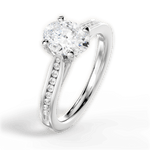 Elena Oval Cut Lab Grown Diamond Platinum Engagement Ring - View 3