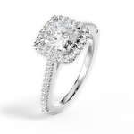 Jeanne Cushion Cut Lab Grown Diamond 18Kt White Gold Engagement Ring - View 2