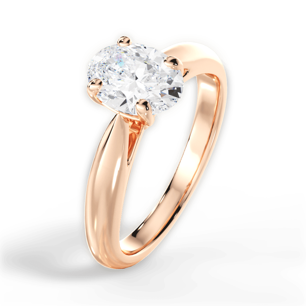 Colleen Oval Cut Lab Grown Diamond 18Kt Rose Gold Engagement Ring - View 4