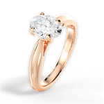 Colleen Oval Cut Lab Grown Diamond 18Kt Rose Gold Engagement Ring - View 4