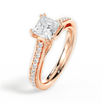 Deborah Princess Cut Lab Grown Diamond 18Kt Rose Gold Engagement Ring - View 3