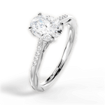 Christina Oval Cut Lab Grown Diamond Platinum Engagement Ring - View 4