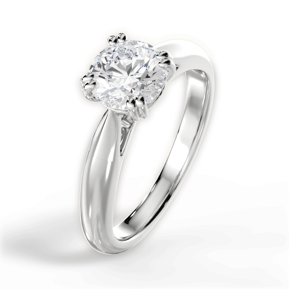 Camila Round Cut Lab Grown Diamond 14Kt White Gold Engagement Ring - View 4