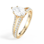 Kendra Pear Cut Lab Grown Diamond 18Kt Yellow Gold Engagement Ring - View 3