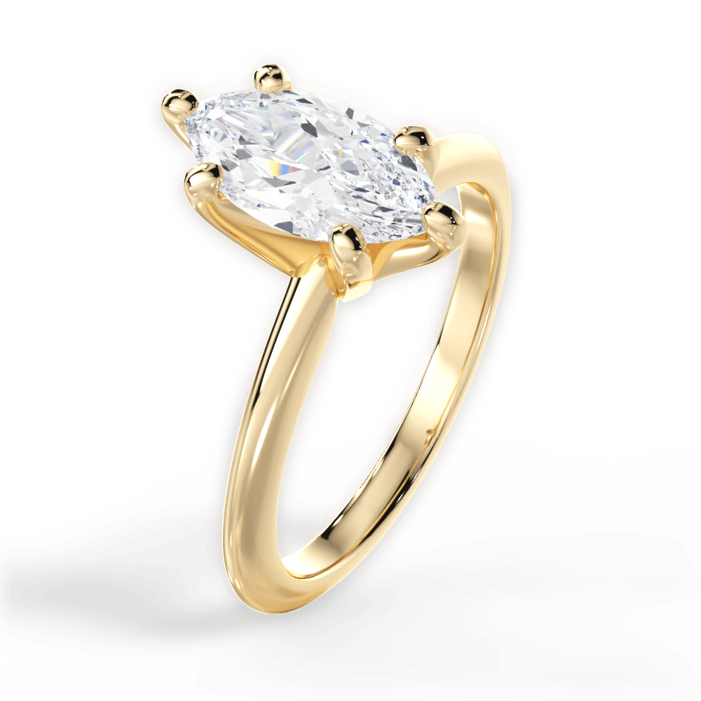 Casey Marquise Cut Lab Grown Diamond 18Kt Yellow Gold Engagement Ring - View 3