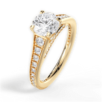Leslie Round Cut Lab Grown Diamond 18Kt Yellow Gold Engagement Ring - View 4