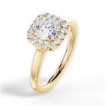 Fiona Cushion Cut Lab Grown Diamond 18Kt Yellow Gold Engagement Ring - View 4