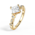 Catherine Princess Cut Lab Grown Diamond 18Kt Yellow Gold Engagement Ring - View 4