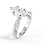 Aria Marquise Cut Lab Grown Diamond 18Kt White Gold Engagement Ring - View 3