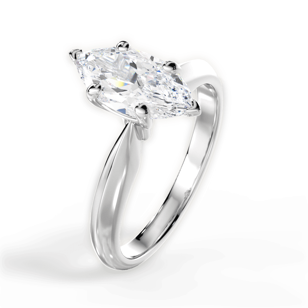 Aria Marquise Cut Lab Grown Diamond Platinum Engagement Ring - View 3