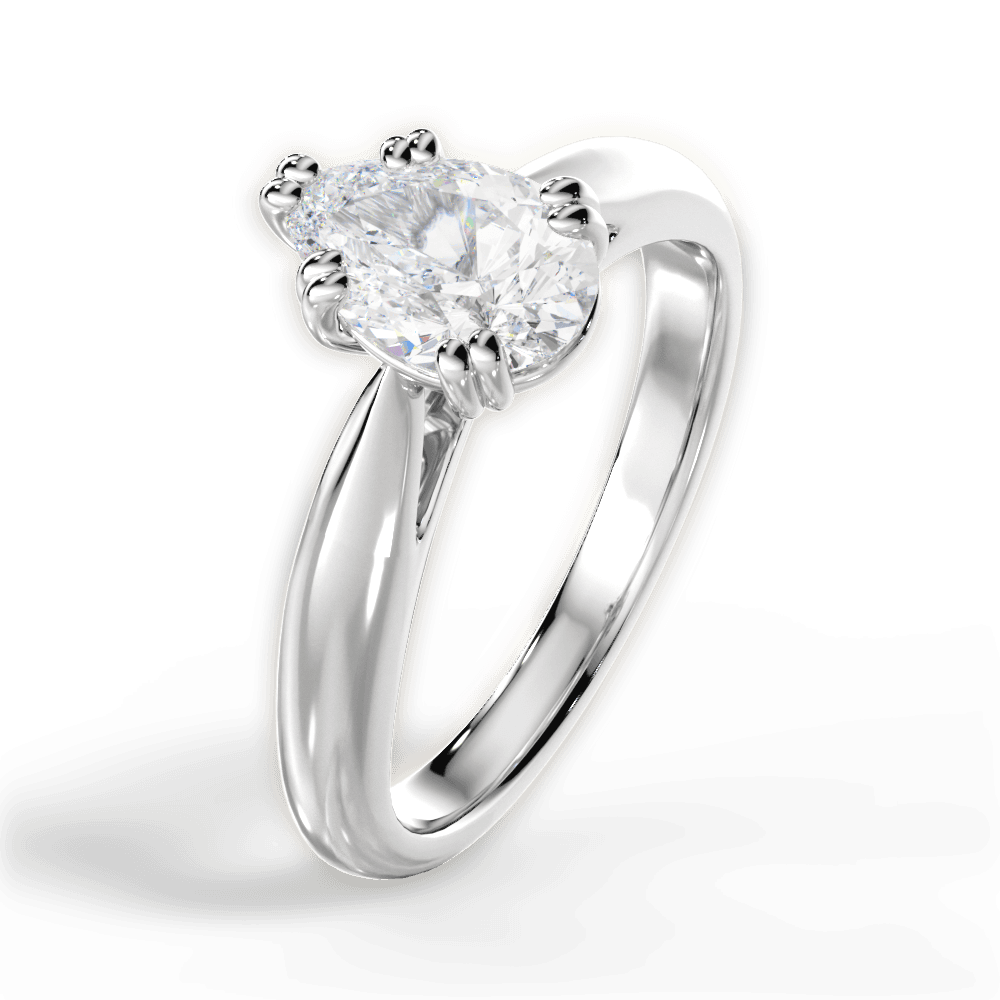 Camila Pear Cut Lab Grown Diamond 14Kt White Gold Engagement Ring - View 4