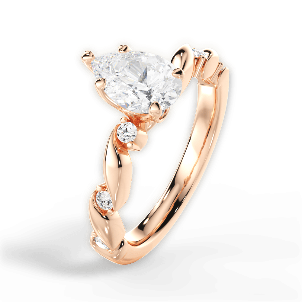 Emma Pear Cut Lab Grown Diamond 18Kt Rose Gold Engagement Ring - View 4