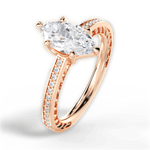 Donna Marquise Cut Lab Grown Diamond 18Kt Rose Gold Engagement Ring - View 4