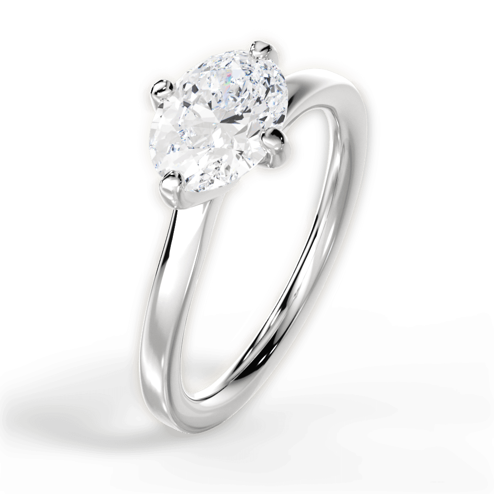 Ashley Oval Cut Lab Grown Diamond 18Kt White Gold Engagement Ring - View 3