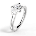 Ashley Oval Cut Lab Grown Diamond 18Kt White Gold Engagement Ring - View 3