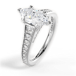 Leslie Marquise Cut Lab Grown Diamond 14Kt White Gold Engagement Ring - View 2