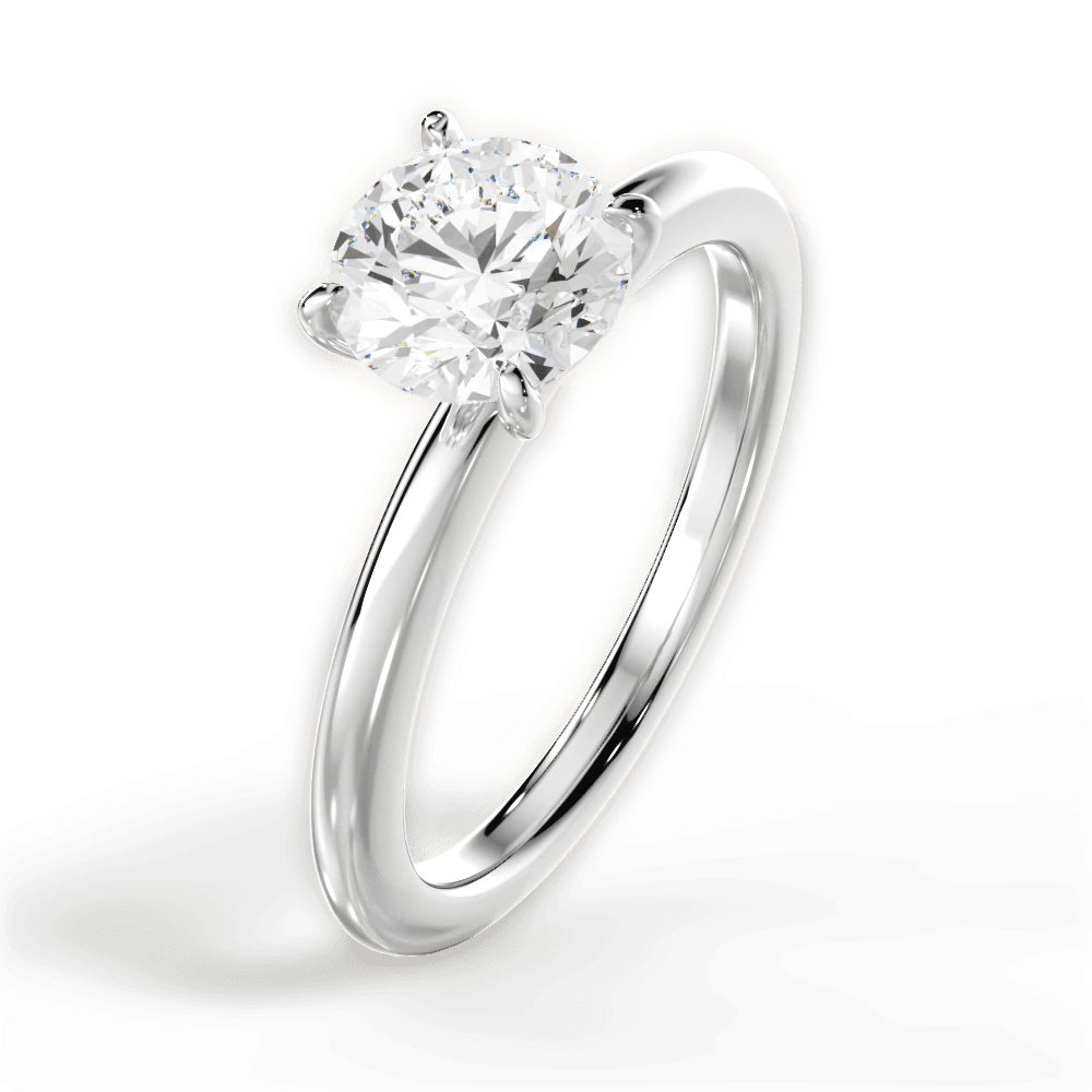 Allison Round Cut Lab Grown Diamond 14Kt White Gold Engagement Ring - View 3
