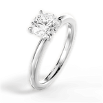 Allison Round Cut Lab Grown Diamond 14Kt White Gold Engagement Ring - View 3
