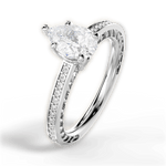 Donna Pear Cut Lab Grown Diamond 18Kt White Gold Engagement Ring - View 3