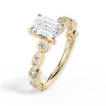 Edith Emerald Cut Lab Grown Diamond 18Kt Yellow Gold Engagement Ring - View 4