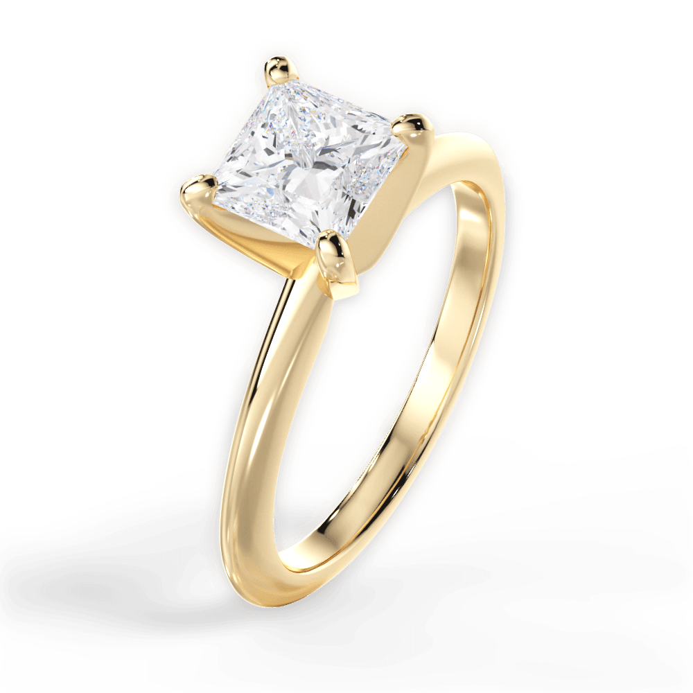 Casey Princess Cut Lab Grown Diamond 18Kt Yellow Gold Engagement Ring - View 2