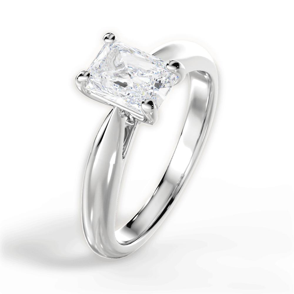 Amy Radiant Cut Lab Grown Diamond 18Kt White Gold Engagement Ring - View 2
