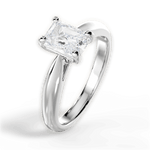 Amy Radiant Cut Lab Grown Diamond 18Kt White Gold Engagement Ring - View 2