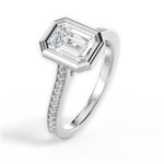 Deanna Emerald Cut Lab Grown Diamond 14Kt White Gold Engagement Ring - View 3
