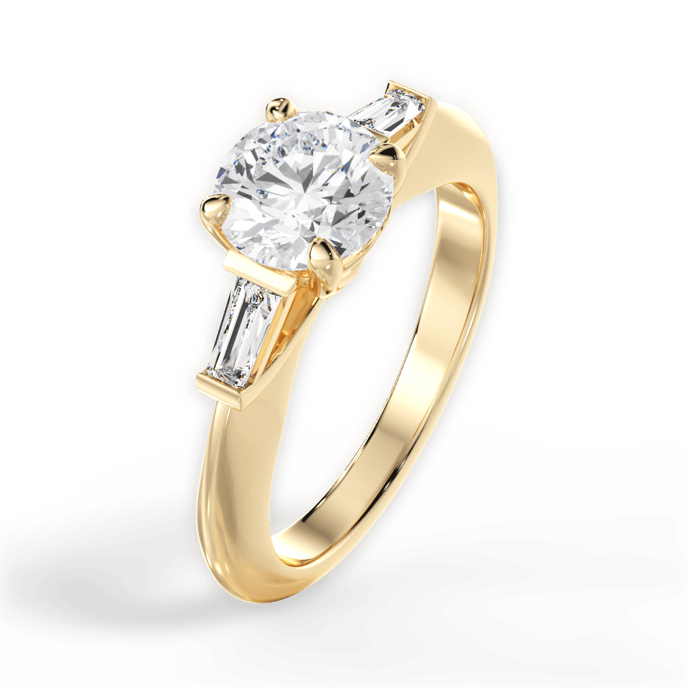 Emily Round Cut Lab Grown Diamond 18Kt Yellow Gold Engagement Ring - View 2