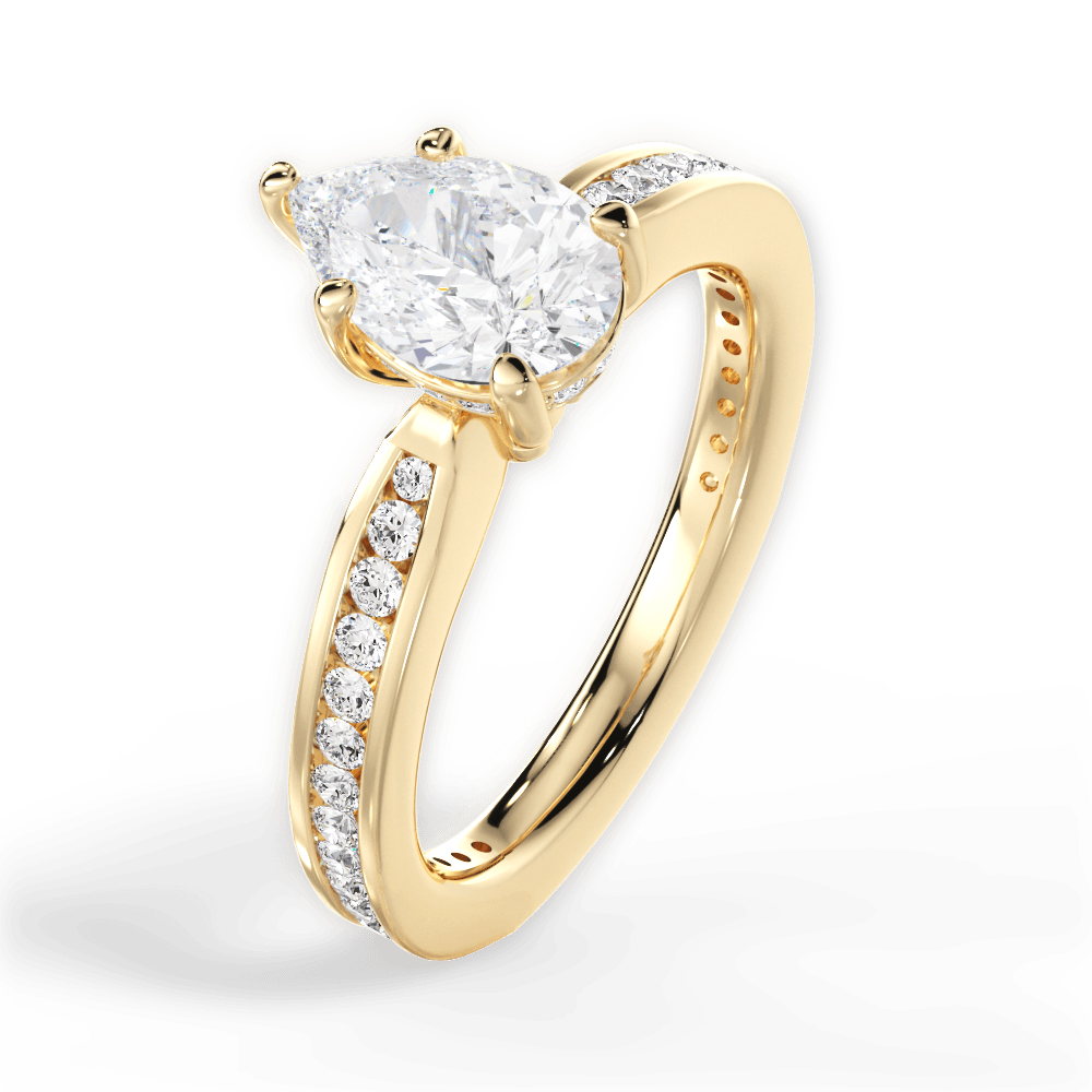 Katelyn Pear Cut Lab Grown Diamond 18Kt Yellow Gold Engagement Ring - View 4