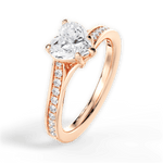 Elise Heart Cut Lab Grown Diamond 18Kt Rose Gold Engagement Ring - View 3