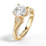 Isabel Round Cut Lab Grown Diamond 18Kt Yellow Gold Engagement Ring - View 3