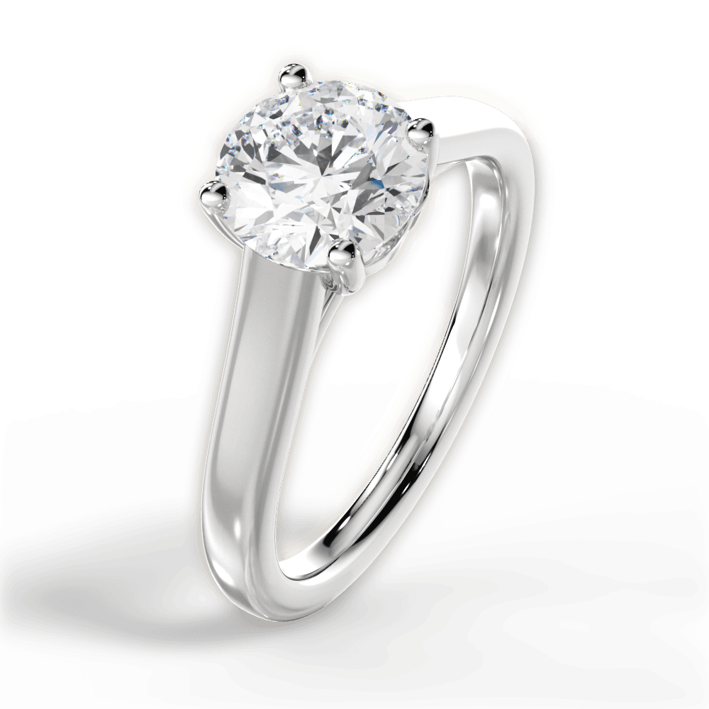 Ariana Round Cut Lab Grown Diamond Platinum Engagement Ring - View 4