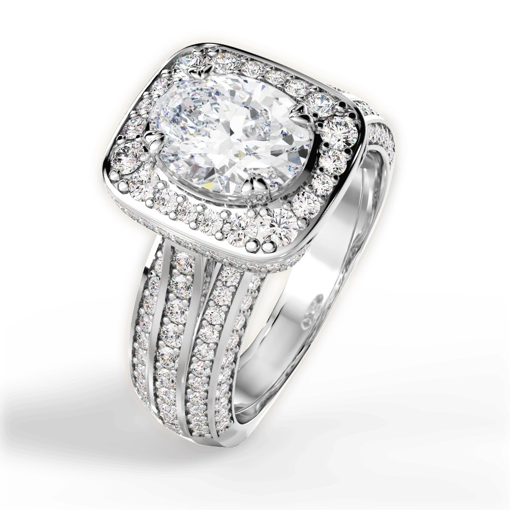 Madison Oval Cut Lab Grown Diamond Platinum Engagement Ring - View 4