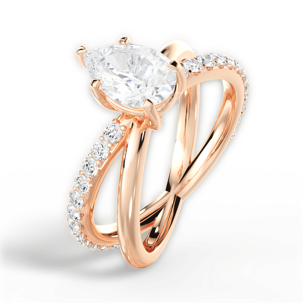 Jennifer Pear Cut Lab Grown Diamond 18Kt Rose Gold Engagement Ring - View 2