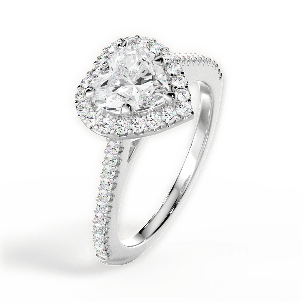 Jeanne Heart Cut Lab Grown Diamond 14Kt White Gold Engagement Ring - View 2