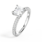Lisa Asscher Cut Lab Grown Diamond 18Kt White Gold Engagement Ring - View 2