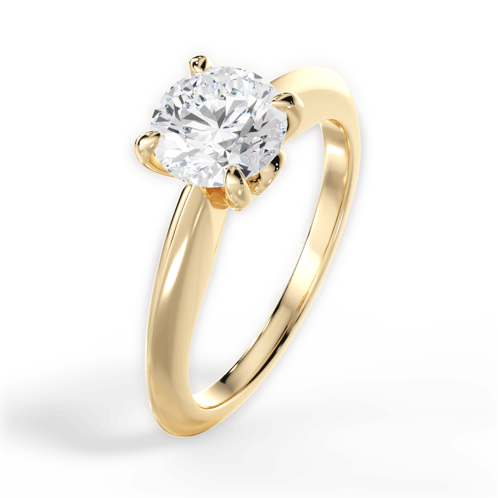 Diana Round Cut Lab Grown Diamond 18Kt Yellow Gold Engagement Ring - View 4