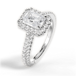 Kim Radiant Cut Lab Grown Diamond Platinum Engagement Ring - View 3