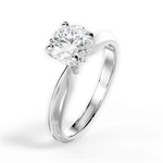 Aria Round Cut Lab Grown Diamond 18Kt White Gold Engagement Ring - View 4