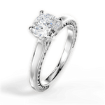 Carrie Cushion Cut Lab Grown Diamond 14Kt White Gold Engagement Ring - View 2