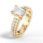 Kayla Emerald Cut Lab Grown Diamond 18Kt Yellow Gold Engagement Ring - View 3