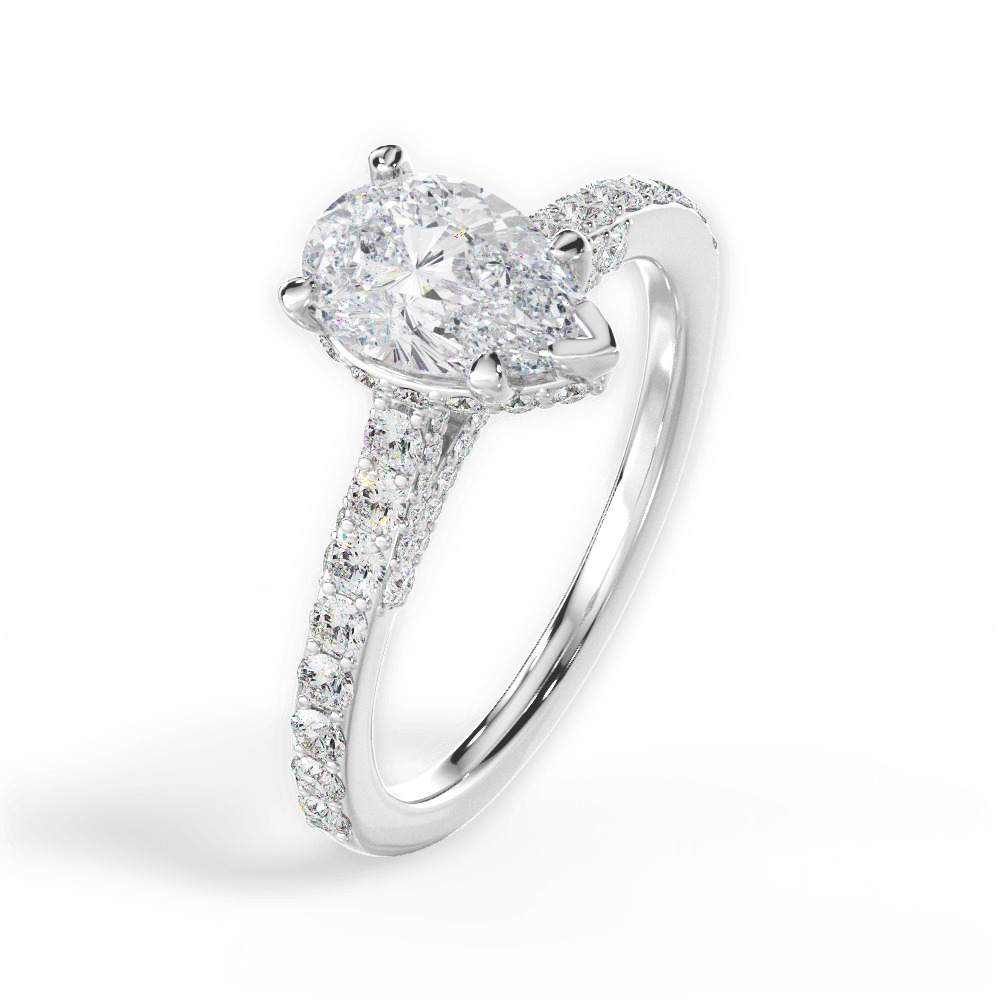Laura Pear Cut Lab Grown Diamond Platinum Engagement Ring - View 4